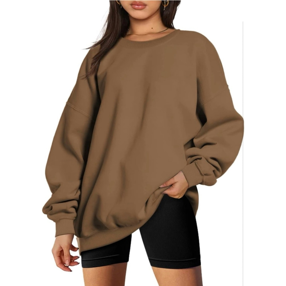 Trendy Queen Oversized Sweatshirt Brown S